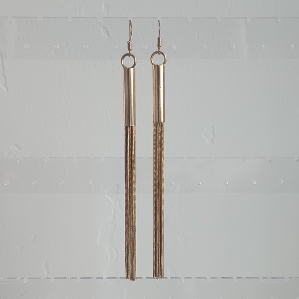 Elegant Gold Tassel Earrings